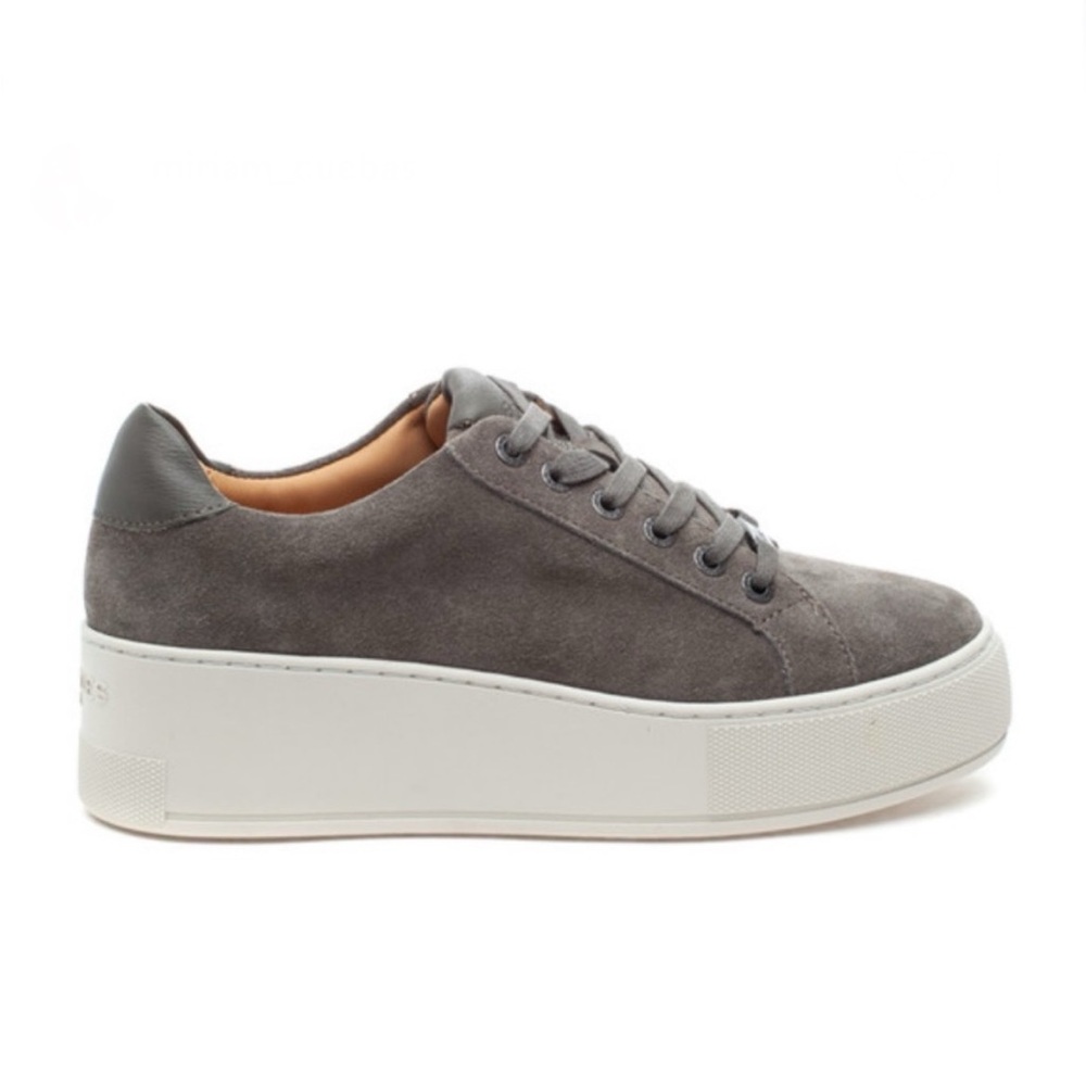 NWT J/SLIDES MAYA Dark Grey Suede Wedge Platform Sneaker
